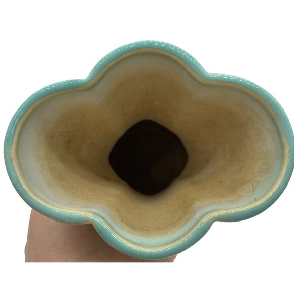 Retro Chevroned Bud Vase Gossy Ceramic Boho - Picture 9 of 13